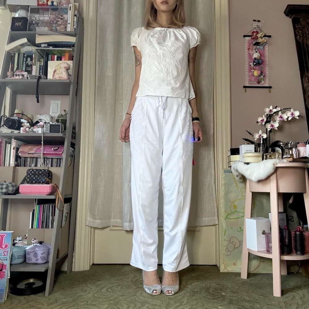 Size S Sculptor worldwide x Casper the Ghost White Lace Pocket Pants